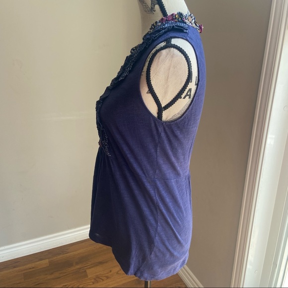 Anthro Deletta Ruffled Lyra slub sleeveless - Picture 7 of 9